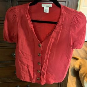 Red button up